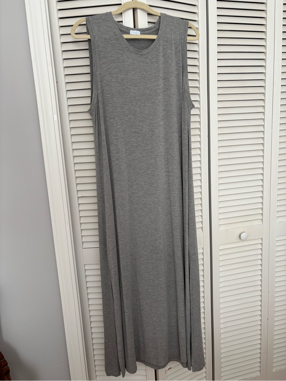 Sleeveless Maxi Dress in Heather Gray - Relaxed Longline Silhouette